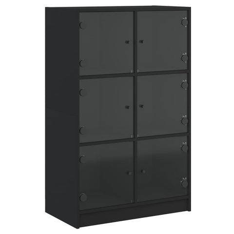 vidaXL Highboard with Doors Black 68x37x109 cm Engineered Wood