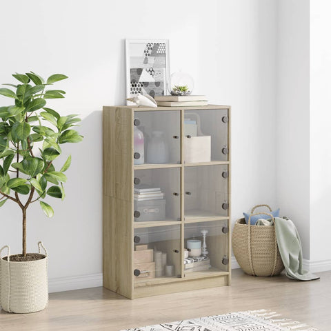 vidaXL Highboard with Doors Sonoma Oak 68x37x109 cm Engineered Wood