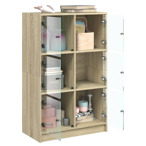 vidaXL Highboard with Doors Sonoma Oak 68x37x109 cm Engineered Wood