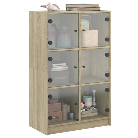 vidaXL Highboard with Doors Sonoma Oak 68x37x109 cm Engineered Wood