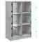 vidaXL Highboard with Doors Concrete Grey 68x37x109 cm Engineered Wood