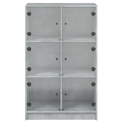 vidaXL Highboard with Doors Concrete Grey 68x37x109 cm Engineered Wood