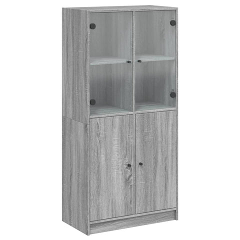 vidaXL Highboard with Doors Grey Sonoma 68x37x142 cm Engineered Wood