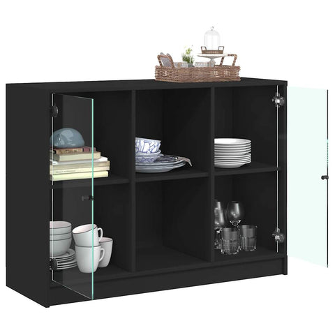 vidaXL Sideboard Black 102x37x75.5 cm Engineered Wood