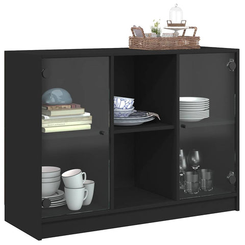 vidaXL Sideboard Black 102x37x75.5 cm Engineered Wood