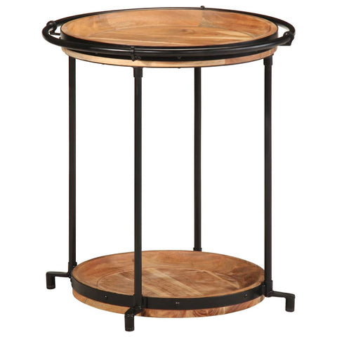 vidaXL Side Table Ø55x60 cm Solid Wood Acacia