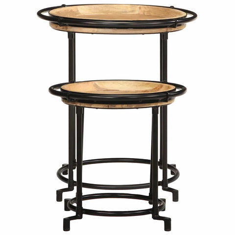 vidaXL 2 Piece Side Table Set Solid Wood Mango