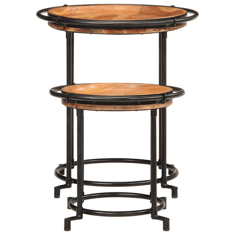vidaXL 2 Piece Side Table Set Solid Wood Acacia