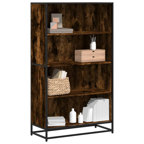 vidaXL Bookcase Smoked Oak 80.5x35x139 cm Engineered Wood