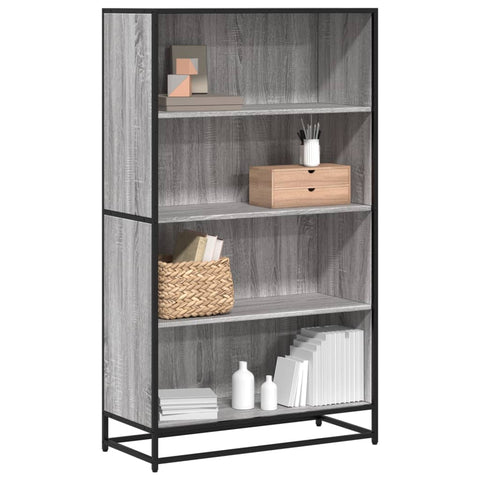 vidaXL Bookcase Grey Sonoma 80.5x35x139 cm Engineered Wood