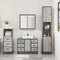 vidaXL 3 Piece Bathroom Furniture Set Grey Sonoma Engineered Wood