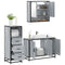 vidaXL 3 Piece Bathroom Furniture Set Grey Sonoma Engineered Wood
