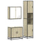 vidaXL 3 Piece Bathroom Furniture Set Sonoma Oak Engineered Wood