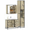 vidaXL 3 Piece Bathroom Furniture Set Sonoma Oak Engineered Wood