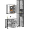 vidaXL 3 Piece Bathroom Furniture Set Grey Sonoma Engineered Wood