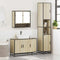 vidaXL 3 Piece Bathroom Furniture Set Sonoma Oak Engineered Wood