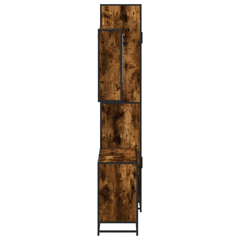 vidaXL 3 Piece Bathroom Furniture Set Smoked Oak Engineered Wood
