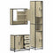 vidaXL 3 Piece Bathroom Furniture Set Sonoma Oak Engineered Wood