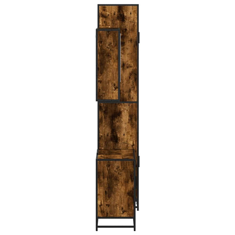 vidaXL 3 Piece Bathroom Furniture Set Smoked Oak Engineered Wood
