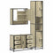 vidaXL 3 Piece Bathroom Furniture Set Sonoma Oak Engineered Wood