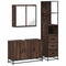 vidaXL 3 Piece Bathroom Furniture Set Brown Oak Engineered Wood