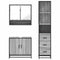 vidaXL 3 Piece Bathroom Furniture Set Grey Sonoma Engineered Wood