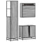 vidaXL 3 Piece Bathroom Furniture Set Grey Sonoma Engineered Wood