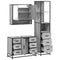 vidaXL 3 Piece Bathroom Furniture Set Grey Sonoma Engineered Wood