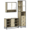 vidaXL 3 Piece Bathroom Furniture Set Sonoma Oak Engineered Wood