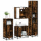 vidaXL 4 Piece Bathroom Furniture Set Smoked Oak Engineered Wood