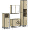 vidaXL 4 Piece Bathroom Furniture Set Sonoma Oak Engineered Wood