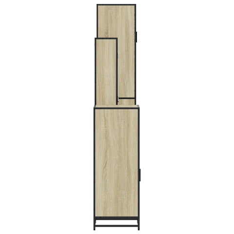 vidaXL 4 Piece Bathroom Furniture Set Sonoma Oak Engineered Wood