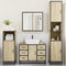 vidaXL 4 Piece Bathroom Furniture Set Sonoma Oak Engineered Wood