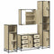 vidaXL 4 Piece Bathroom Furniture Set Sonoma Oak Engineered Wood