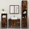 vidaXL 4 Piece Bathroom Furniture Set Smoked Oak Engineered Wood