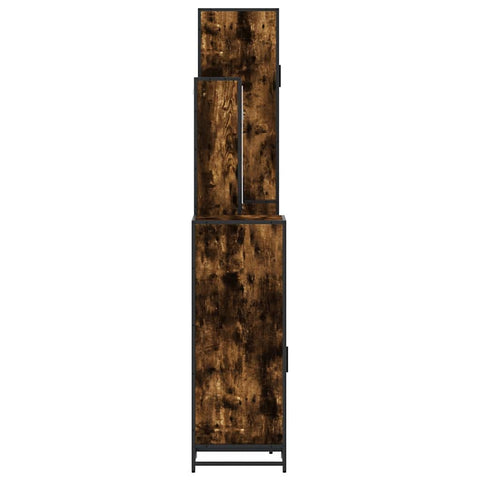 vidaXL 4 Piece Bathroom Furniture Set Smoked Oak Engineered Wood