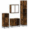 vidaXL 4 Piece Bathroom Furniture Set Smoked Oak Engineered Wood