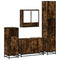 vidaXL 4 Piece Bathroom Furniture Set Smoked Oak Engineered Wood