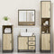 vidaXL 4 Piece Bathroom Furniture Set Sonoma Oak Engineered Wood