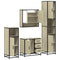 vidaXL 4 Piece Bathroom Furniture Set Sonoma Oak Engineered Wood