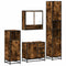 vidaXL 4 Piece Bathroom Furniture Set Smoked Oak Engineered Wood