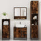 vidaXL 4 Piece Bathroom Furniture Set Smoked Oak Engineered Wood