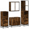 vidaXL 4 Piece Bathroom Furniture Set Smoked Oak Engineered Wood