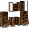 vidaXL 4 Piece Bathroom Furniture Set Smoked Oak Engineered Wood