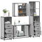 vidaXL 4 Piece Bathroom Furniture Set Grey Sonoma Engineered Wood