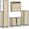 vidaXL 4 Piece Bathroom Furniture Set Sonoma Oak Engineered Wood