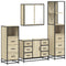 vidaXL 4 Piece Bathroom Furniture Set Sonoma Oak Engineered Wood