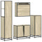 vidaXL 4 Piece Bathroom Furniture Set Sonoma Oak Engineered Wood