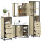 vidaXL 4 Piece Bathroom Furniture Set Sonoma Oak Engineered Wood