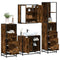 vidaXL 4 Piece Bathroom Furniture Set Smoked Oak Engineered Wood